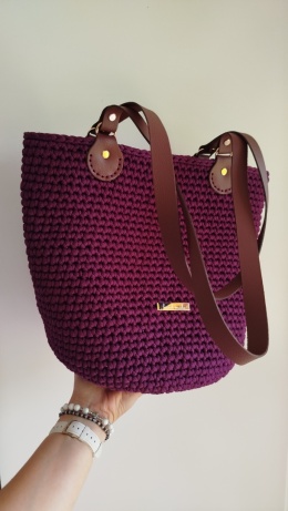 TORBA QUEEN - śliwka/c.brąz