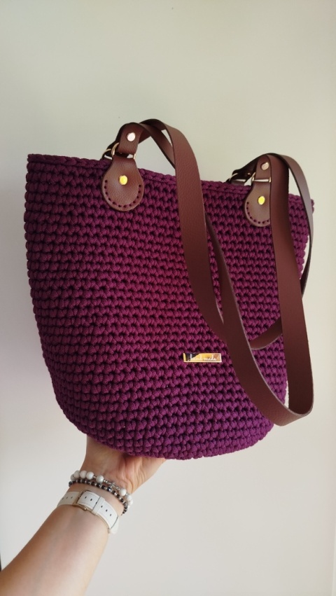 TORBA QUEEN - śliwka/c.brąz